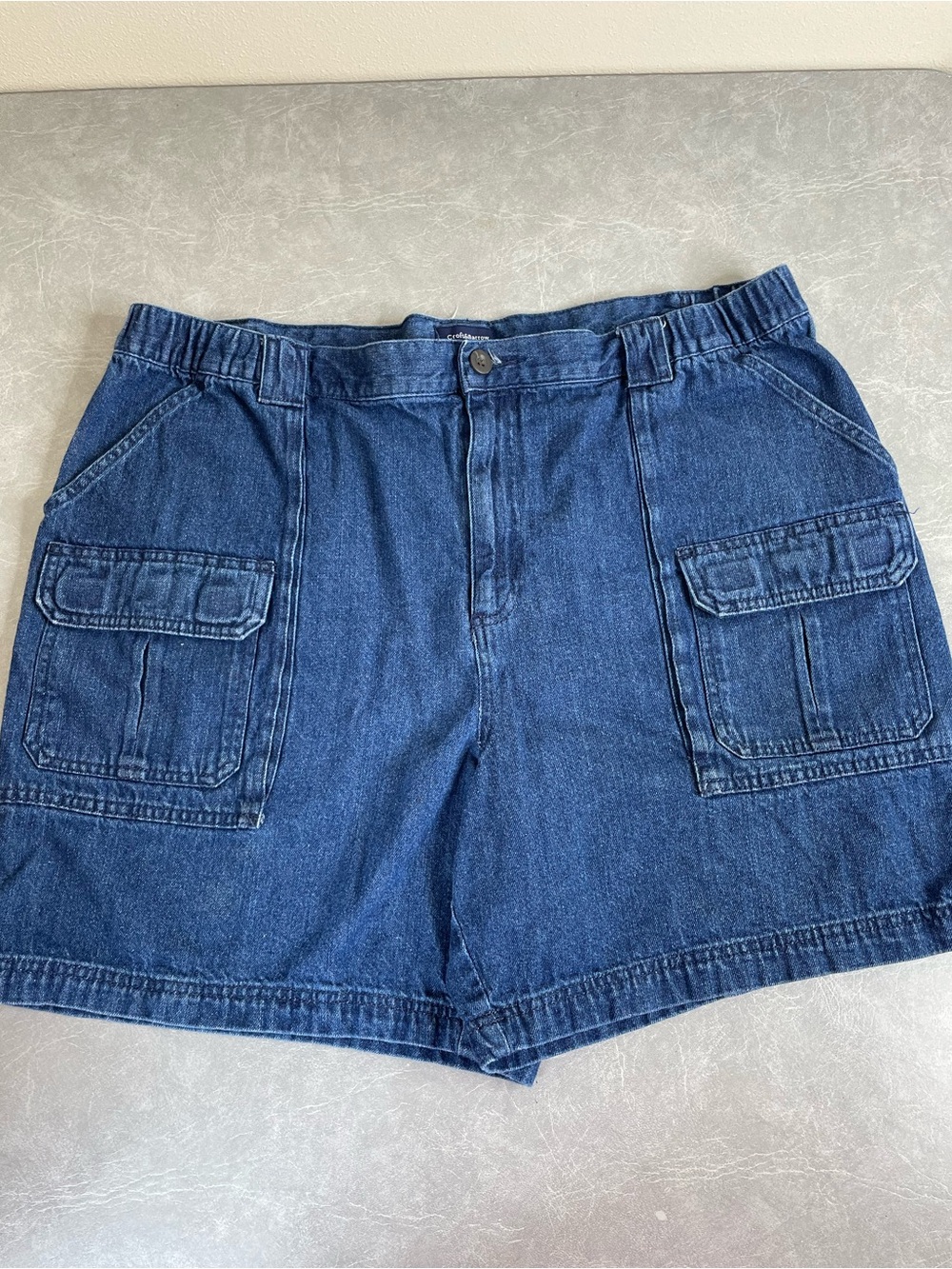 croft & barrow 100% Cotton Denim Cargo Shorts in Blue